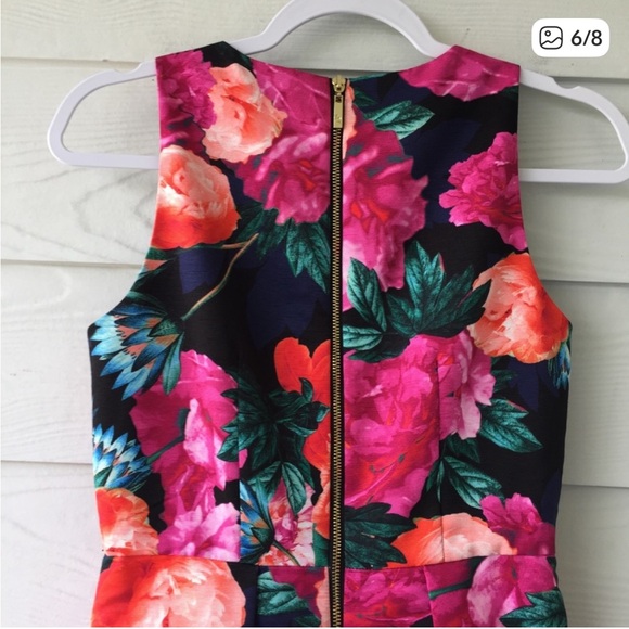 Eliza J Floral Print Faille Fit & Flare Dress - Picture 6 of 8